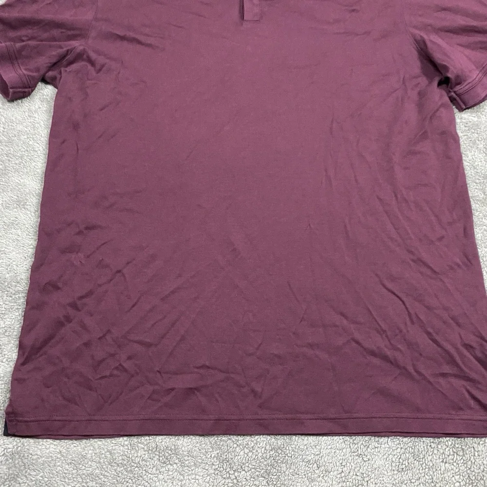 Banana Republic Luxury Touch Polo Mens Tall XL Burgundy Buttons Short Sleeve